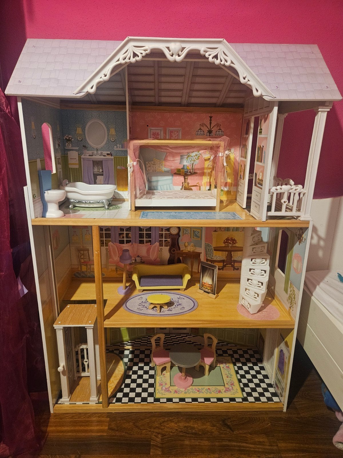 Foto 3 van kidkraft poppenhuis Kayla 120cm hoog zgan