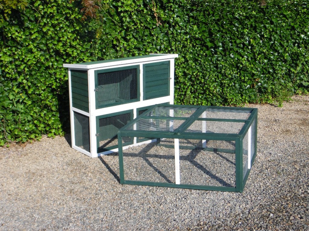 Konijnenhok Overwoud met ren | Bouwpakket, 110 cm of meer, Nieuw, Ophalen of Verzenden, 90 cm of meer