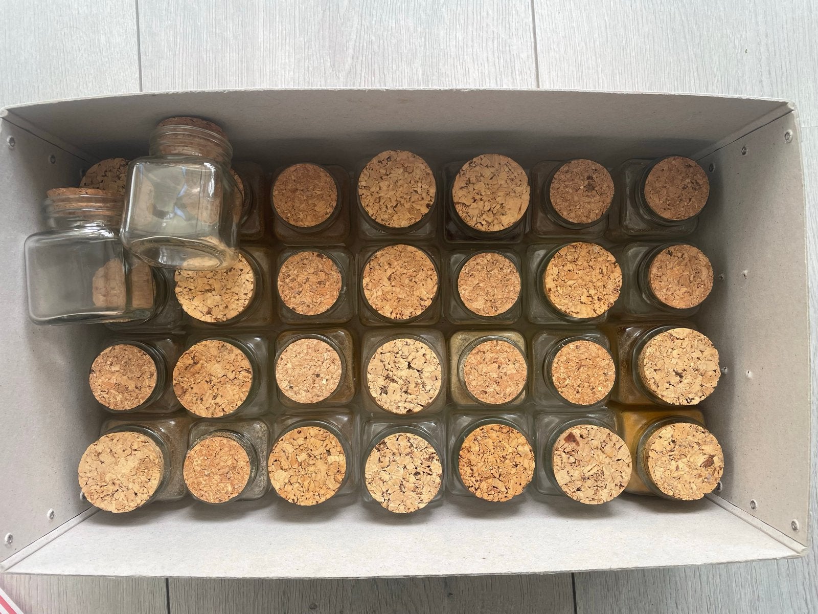 Set van kruidenpotjes met deksel, Ophalen, Glas, Zo goed als nieuw, Voorraadpot