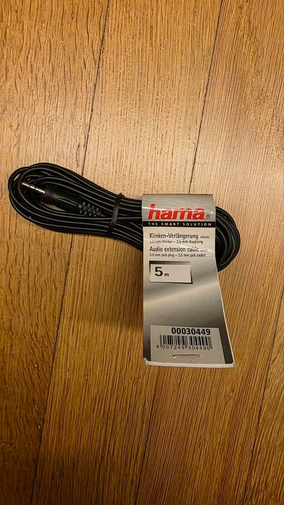 Hama 5m Audio Verlengsnoer 3.5mm Jack Plug naar Socket, Audio, Tv en Foto, Audiokabels en Televisiekabels, Ophalen of Verzenden