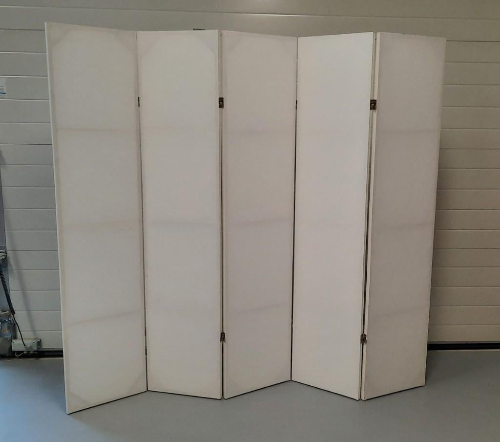 Kamerscherm wit 5 panelen, Huis en Inrichting, Woonaccessoires | Kamerschermen, Ophalen
