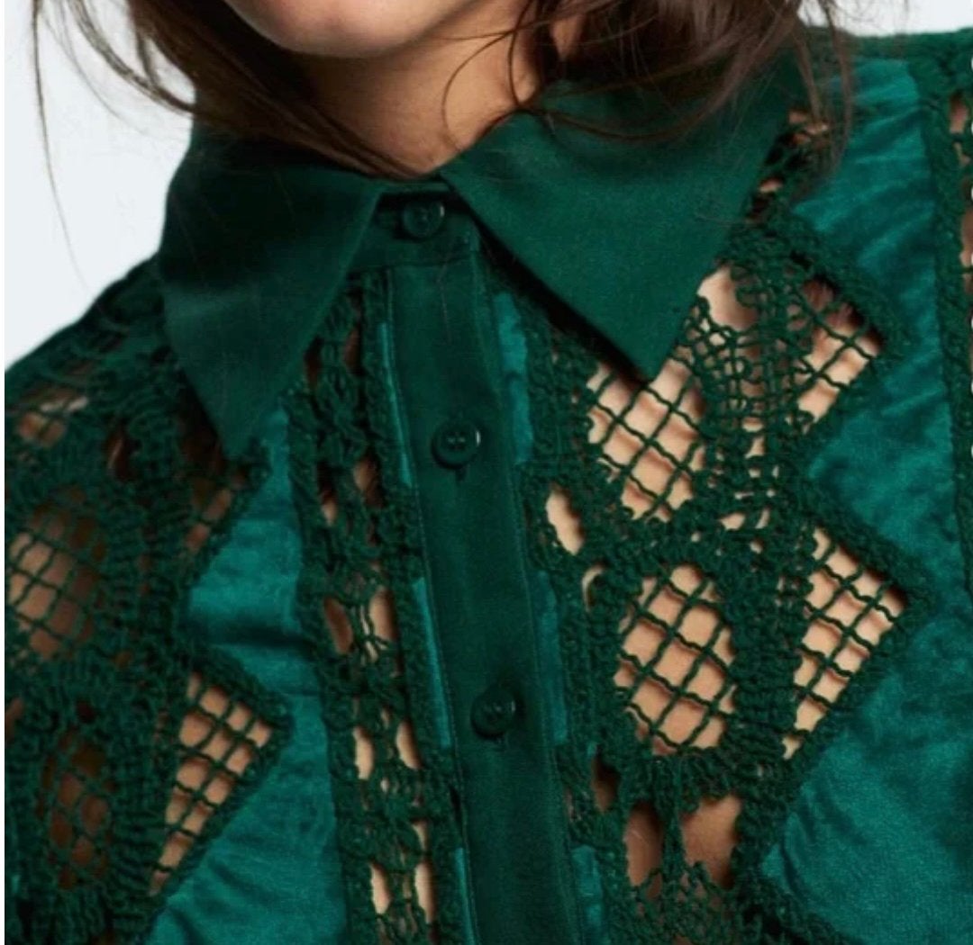 Nieuw groene blouse jasje maat M van Zara, Ophalen of Verzenden, Nieuw, Maat 38/40 (M), Groen