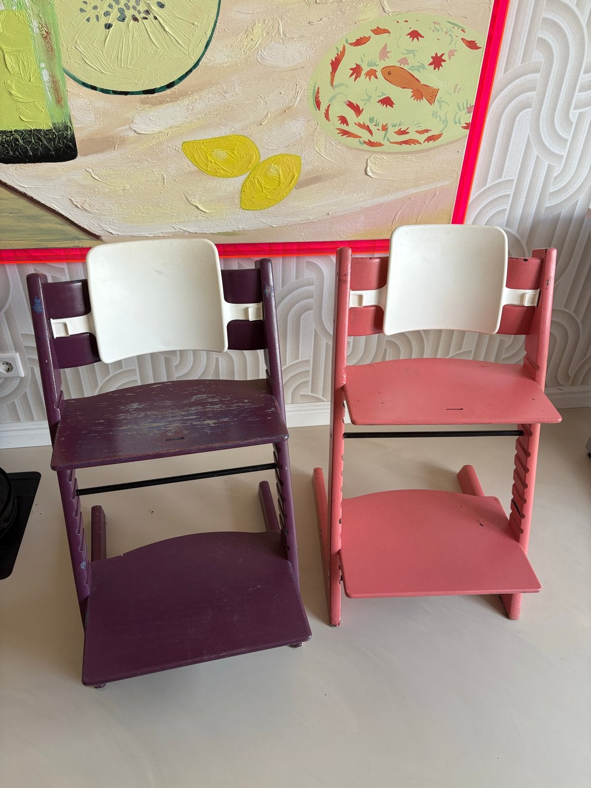 2x Stokke Tripp Trapp Kinderstoel - Meegroeistoel, Ophalen, Gebruikt, Meegroeistoel, Aanschuifbaar