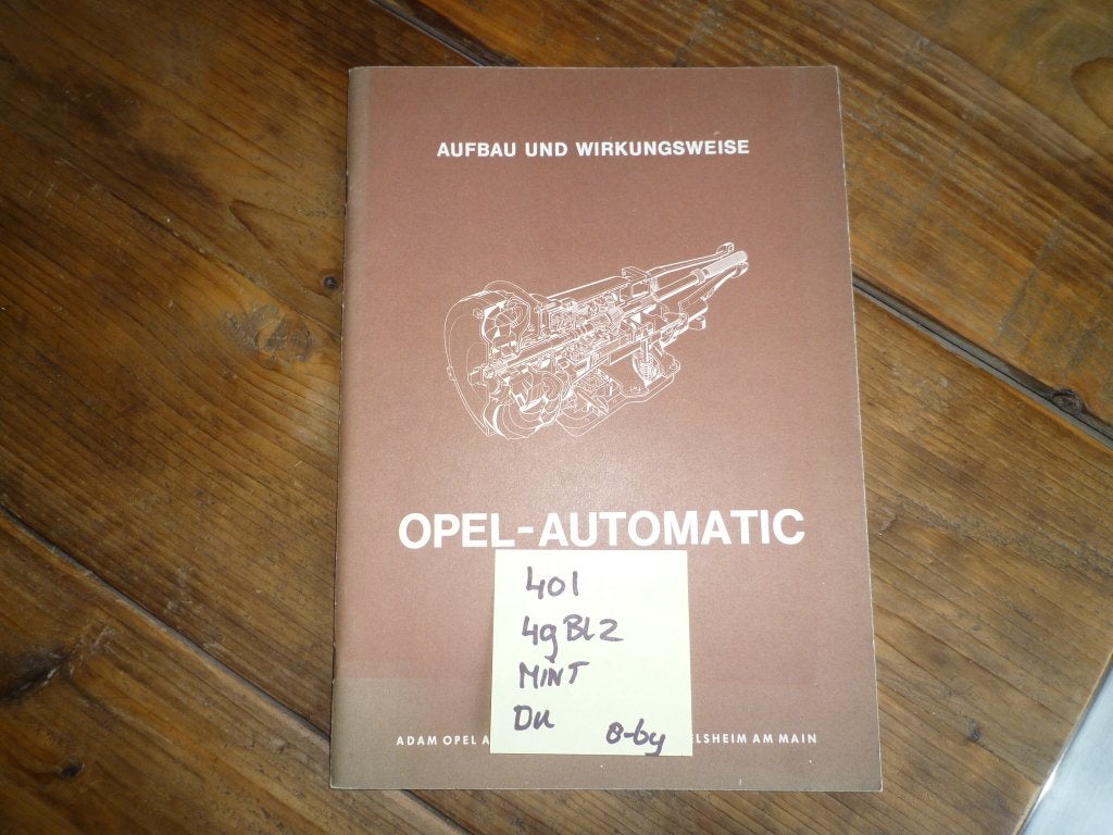 Opel Automatic werkplaatshandboek nr 401 Duits 1969 Mint, Auto diversen, Handleidingen en Instructieboekjes, Ophalen of Verzenden