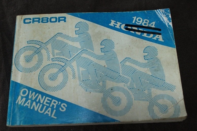 Honda CR80R 1984 motorcycle owner's manual CR 80 conducteur, Ophalen of Verzenden, Honda