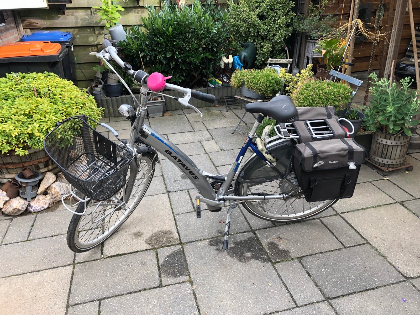 Batavus defecte elektrische damesfiets met fietstassen, Ophalen, Batavus, Trommelrem, 53 tot 56 cm