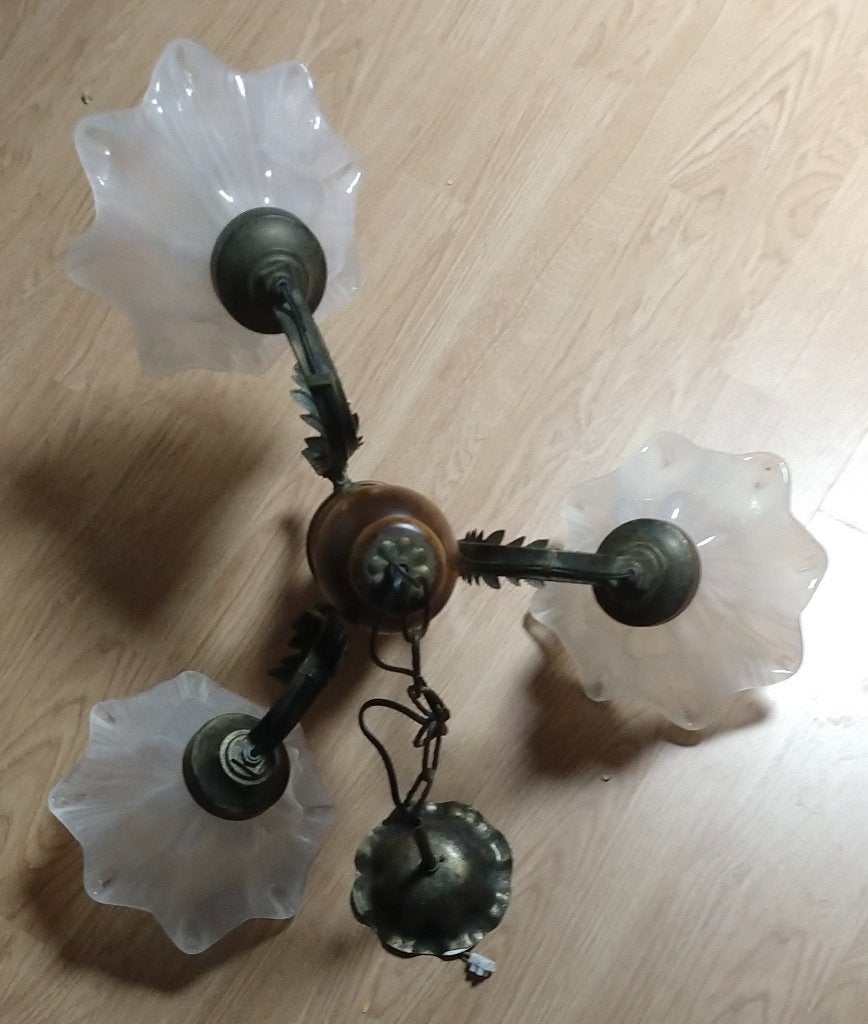 plafondlamp antiek, volgnr 26, Ophalen, Gebruikt, Meerkleurig, Hanglamp