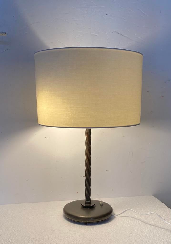 Jaren 40 tafellamp met messing voet, Ophalen of Verzenden