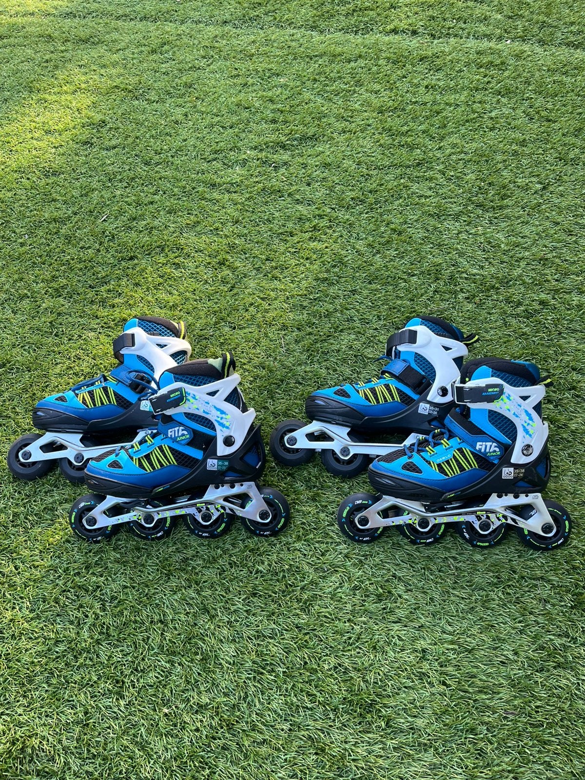 Skeelers rollerblades 2x (maat 35-38), Ophalen, Zo goed als nieuw