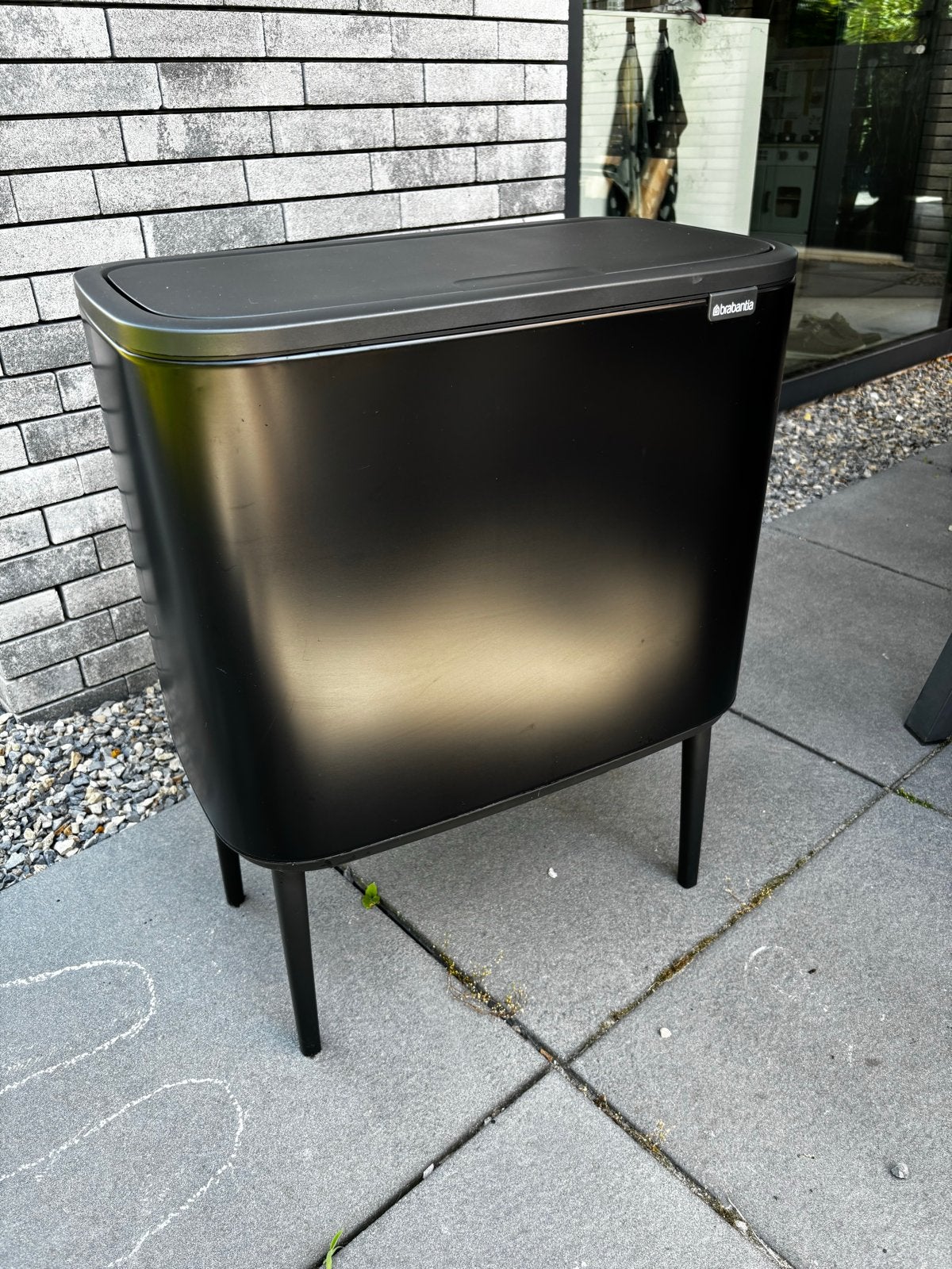 Brabantia Bo Touch Bin Prullenbak - 2x30L - Mat Zwart, 40 liter of meer, Ophalen, Zo goed als nieuw, Metaal