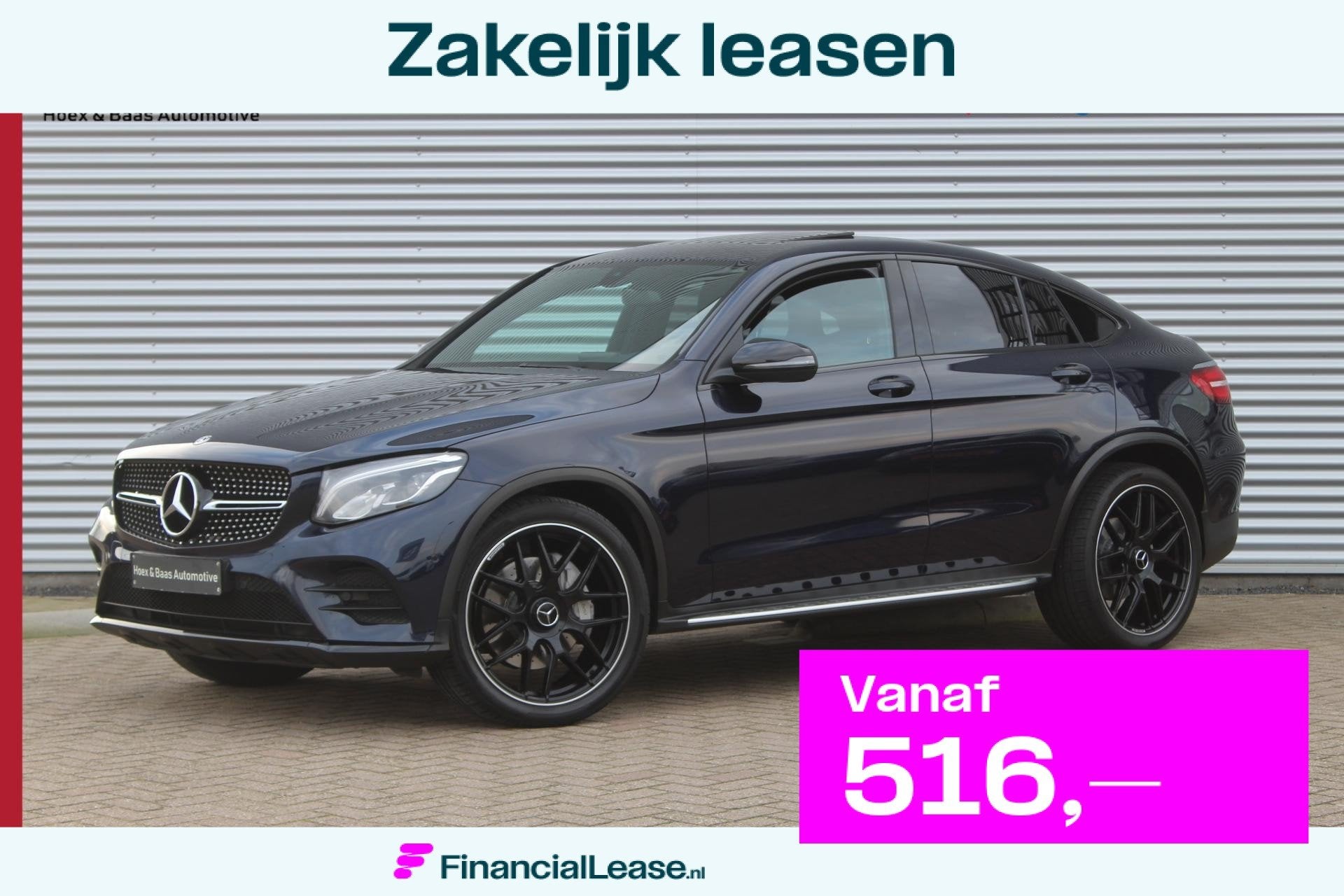 Mercedes GLC-klasse Coupé 250 4MATIC AMG/PANO/full options!, Gebruikt, 4 cilinders, Blauw, Leder
