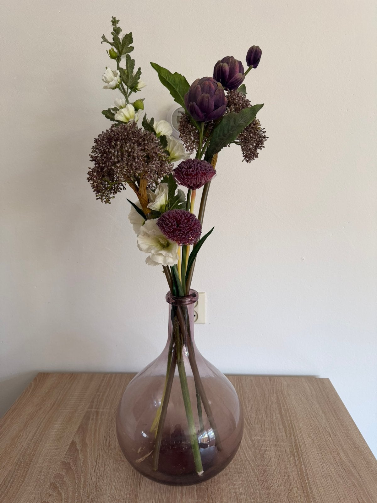 2 Grote vazen met kunst bloemen, Ophalen, Zo goed als nieuw