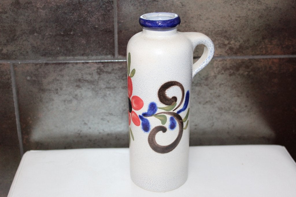 Handgeschilderde Keramiek Kruik met Oor - Duitsland, 23cm, Antiek en Kunst, Curiosa en Brocante, Ophalen of Verzenden