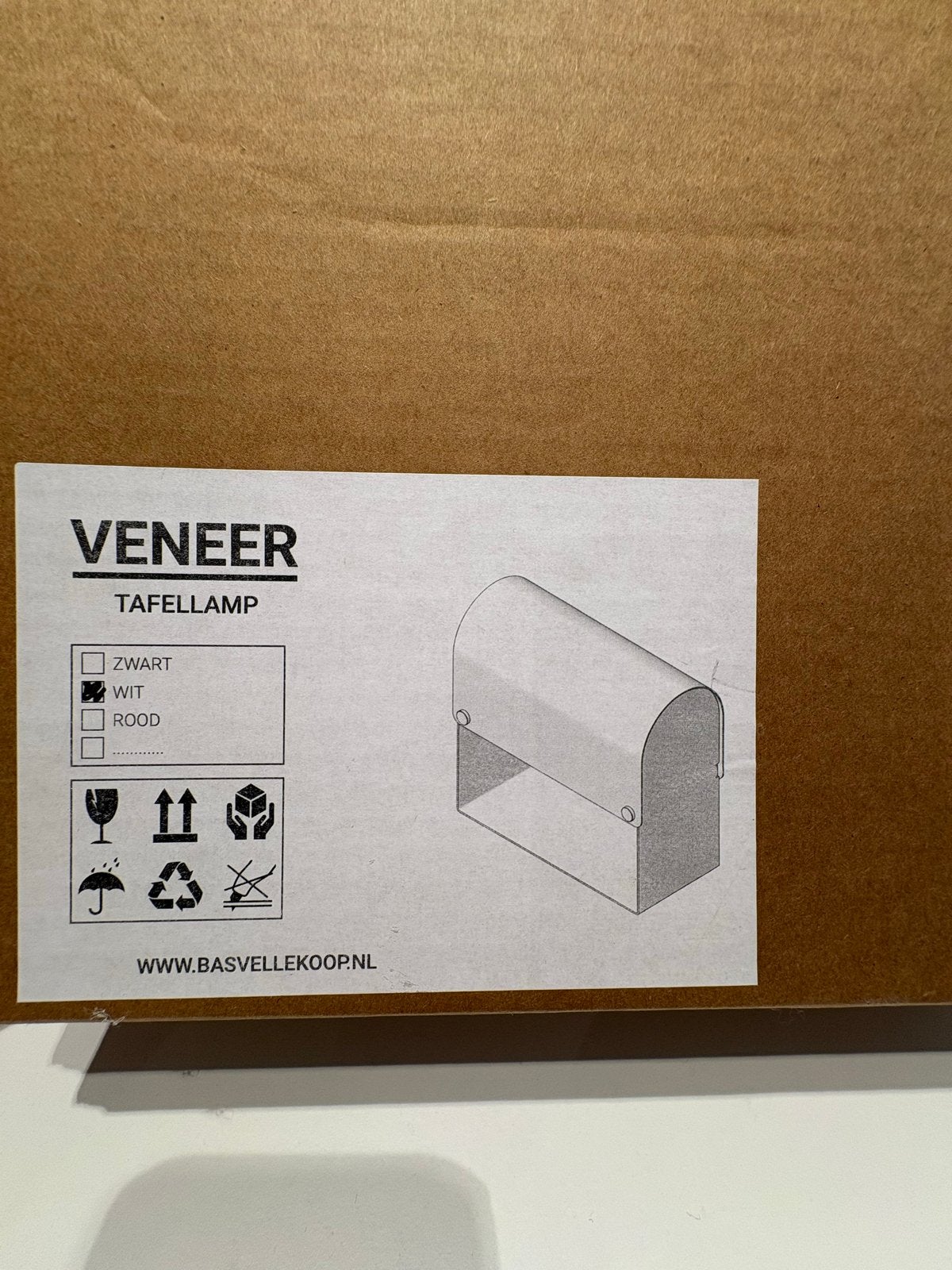 Bas Vellekoop Veneer Tafellamp - nieuw, Beige, Overige merken, Textiel, Nieuw