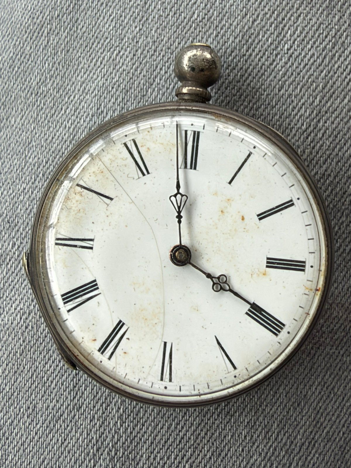 Antiek Zilveren Zakhorloge met Paardengravure + Sleutel, Ophalen of Verzenden, Zilver, Overige merken