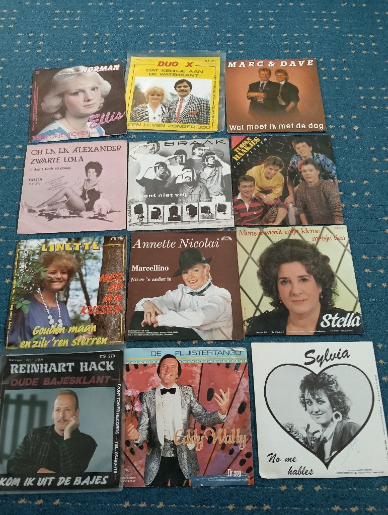 12 nederlandstalige singles, Ophalen of Verzenden, Gebruikt, 12 inch, Levenslied of Smartlap