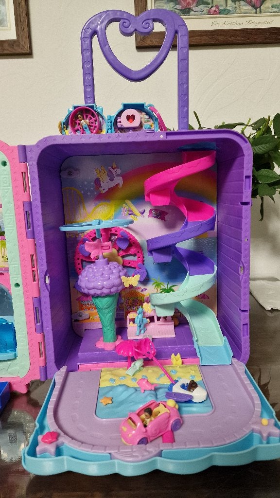Polly Pocket Speelkoffer met Accessoires, Ophalen of Verzenden, Gebruikt, Rij- of Hobbelspeelgoed