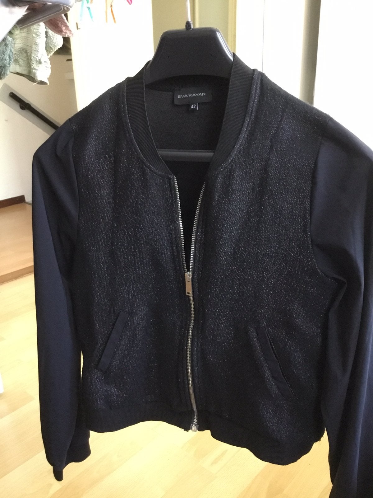 Mooie Zwarte Eva kayan dames blouson kleine mast 42, Ophalen of Verzenden, Zo goed als nieuw, Maat 38/40 (M), Zwart