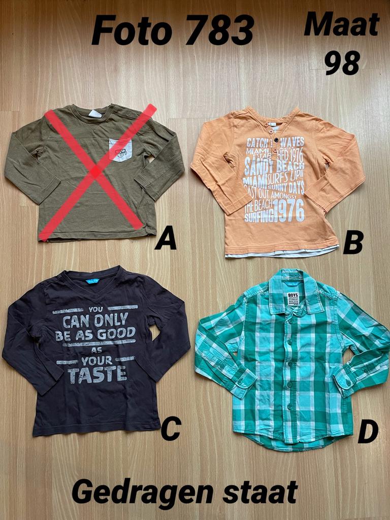 Longsleeve jongen maat 98 / 104 *foto 783*, Ophalen of Verzenden, Gebruikt, Jongen, Shirt of Longsleeve