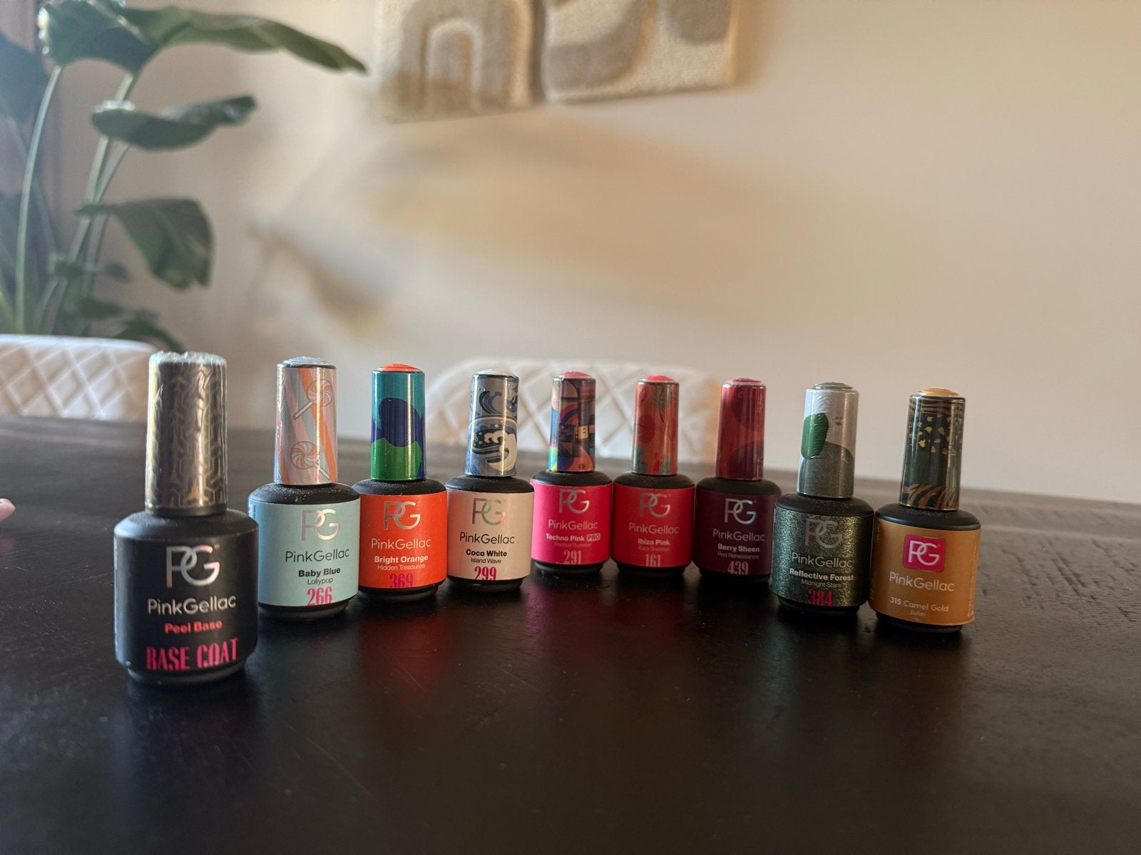 Pink Gellac gellak kleuren en base coat, Overige kleuren, Ophalen of Verzenden, Zo goed als nieuw, Handen en Nagels