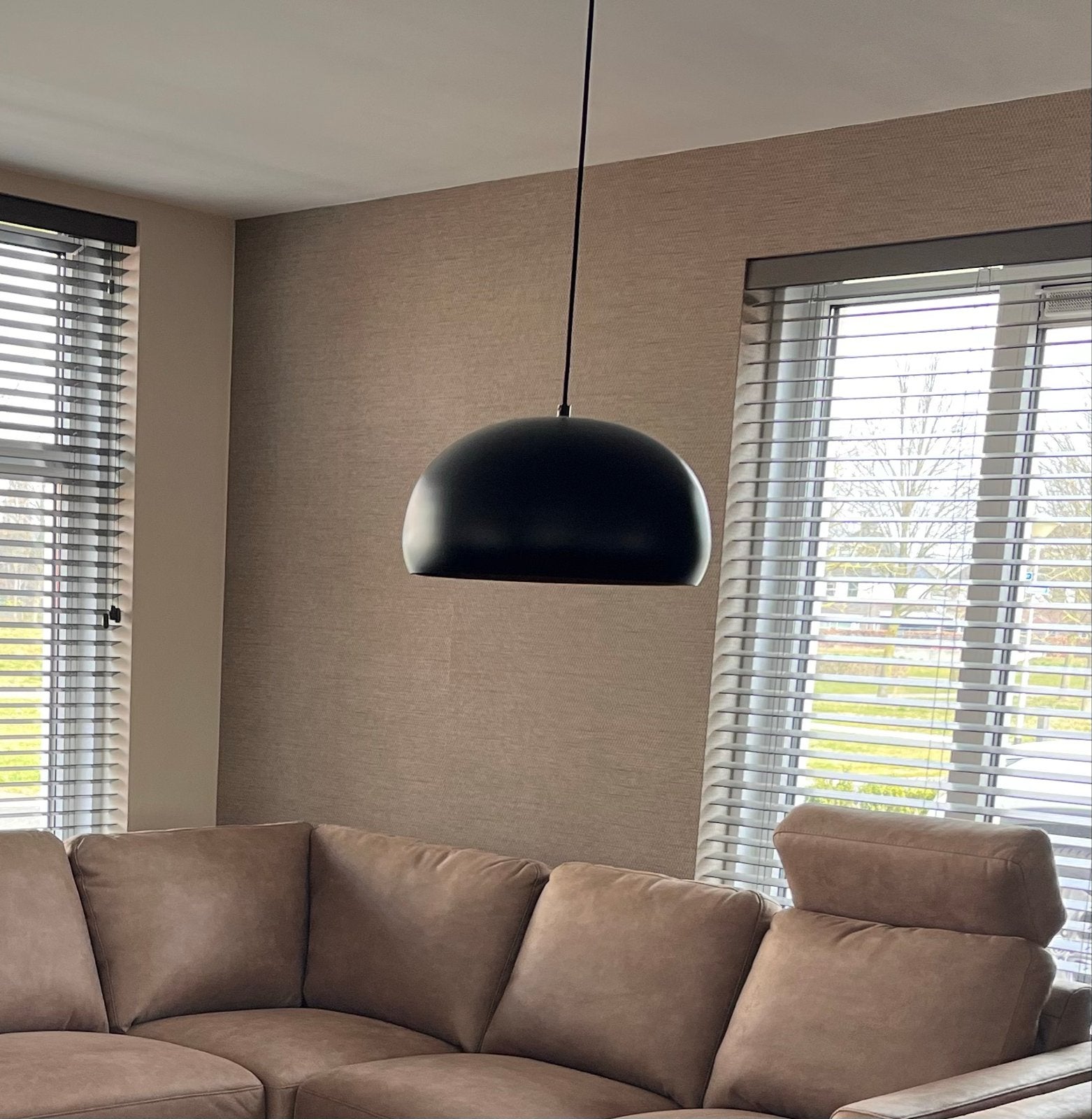Wehkamp Home Zwarte Hanglamp E27 - Dimbare Stalen Lamp, Huis en Inrichting, Ophalen of Verzenden, Gebruikt, Metaal, E27 (groot)