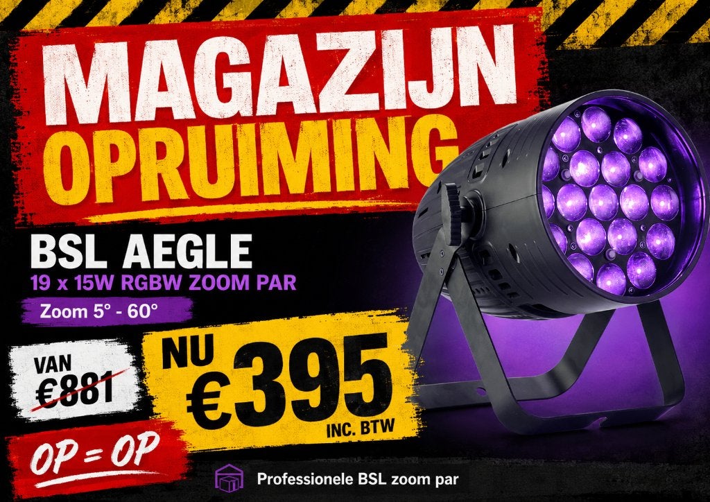 BSL PAR met ZOOM Magazijn opruiming meer dan 50% korting!, Geluidgestuurd, Sales@bsl-lighting.com, 5667 KV, Nieuw