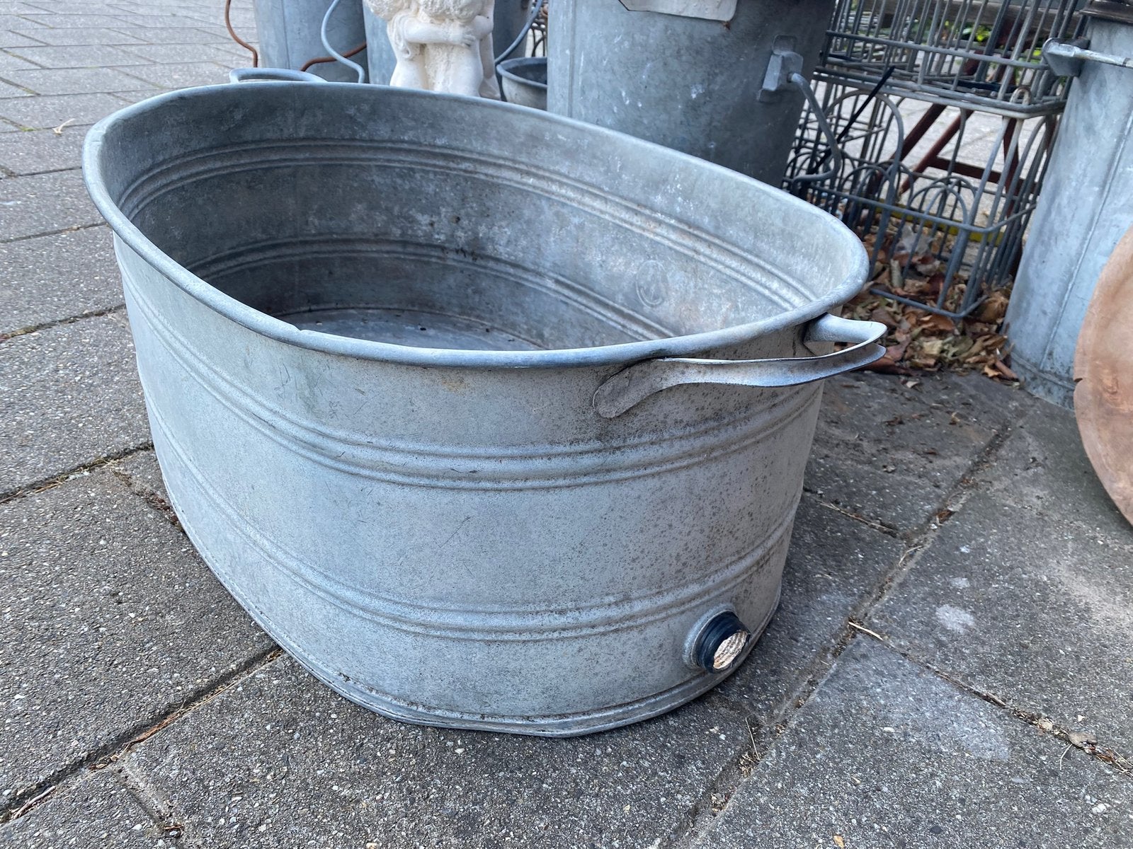 Grote zinken wasteil, Tuin en Terras, Ophalen, Zo goed als nieuw, Metaal, Nvt