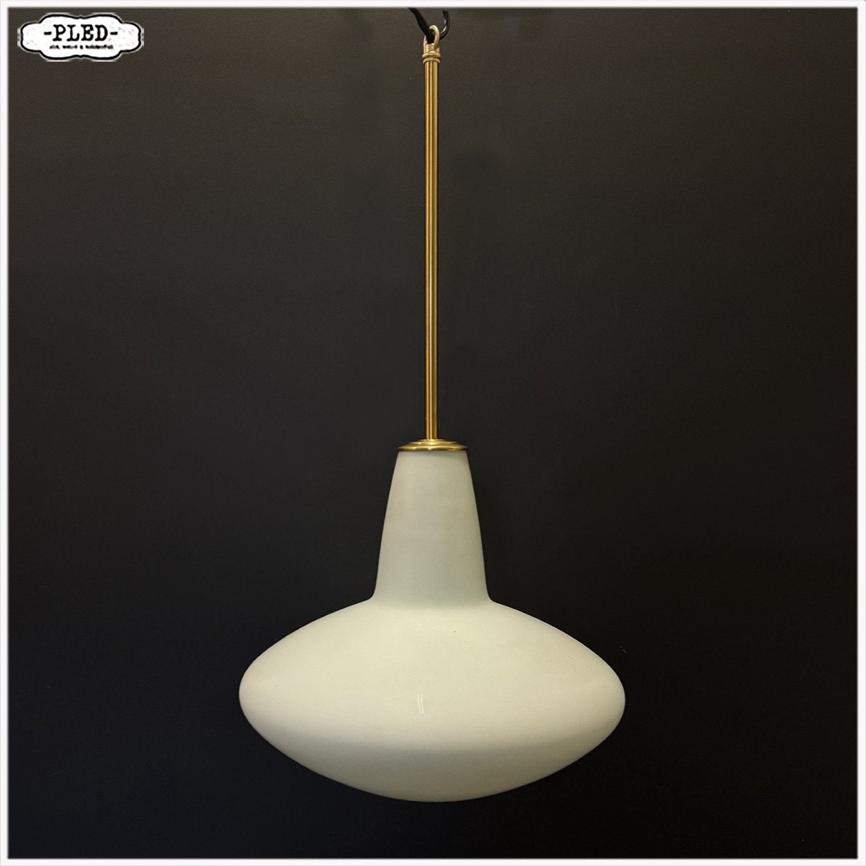 Sculpturale opaline pendellamp Lamp Hanglamp, Ophalen, Gebruikt, E27 (groot), Glas