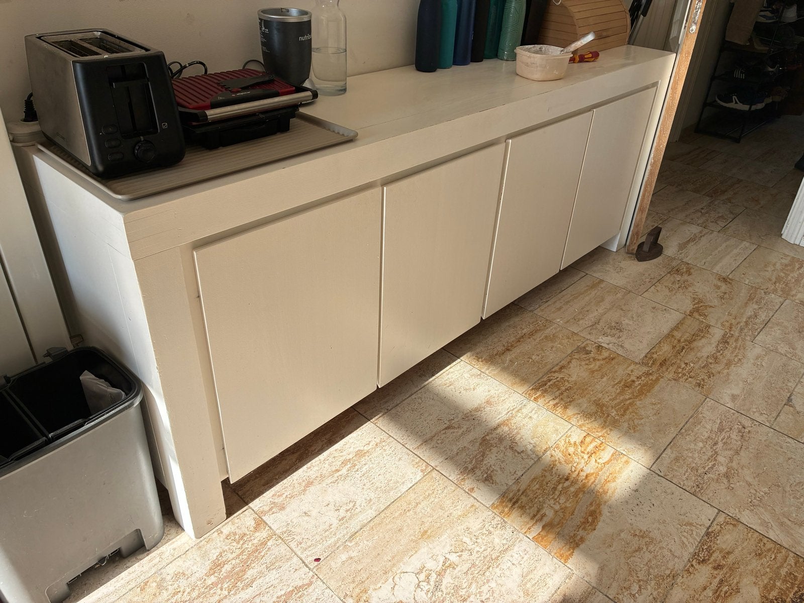 Wit dressoir/opbergkast - 210x45x80cm, Ophalen, Gebruikt, 200 cm of meer, 25 tot 50 cm