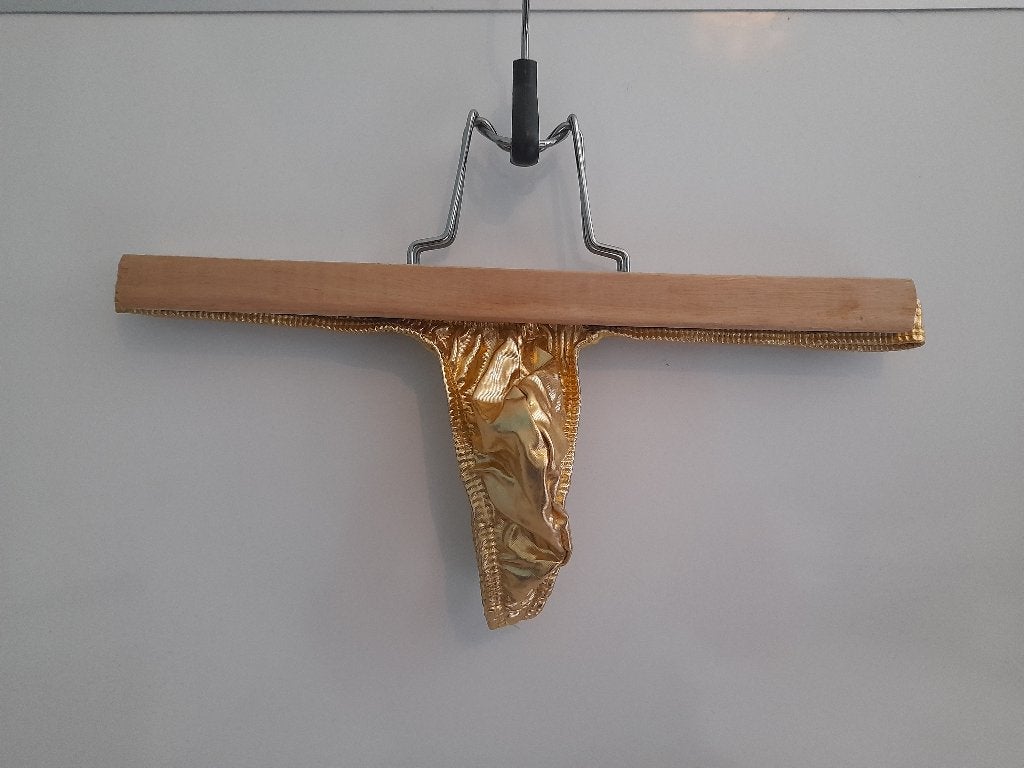 Gouden Heren String Maat M, Kleding | Heren, Verzenden, Goud, Slip