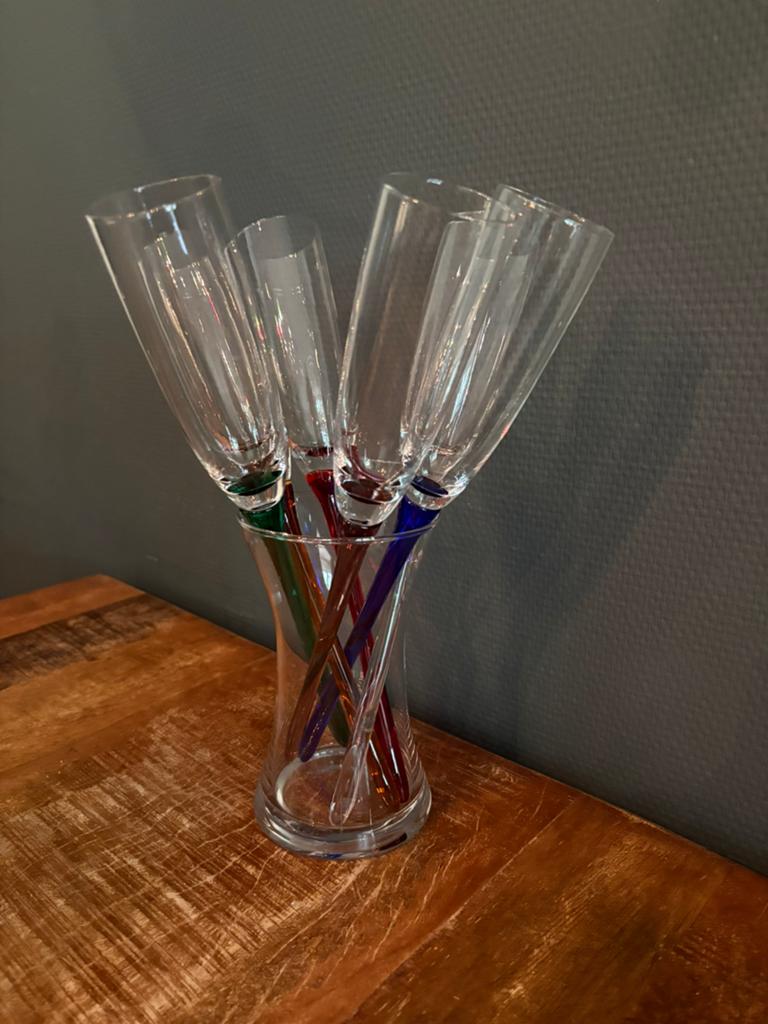 Design 6 champagneglazen en koeler, Huis en Inrichting, Woonaccessoires | Vazen, Ophalen, Overige materialen, Overige kleuren