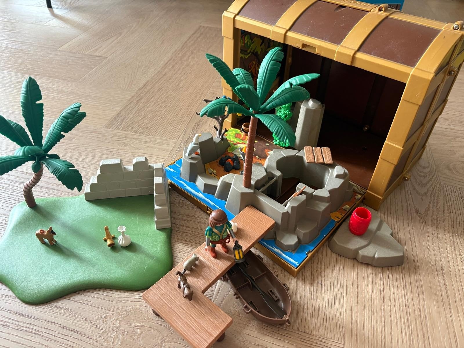 Playmobil Piratenschatkist met eiland en figuren, Pirates, Gebruikt, Complete set, Overige typen