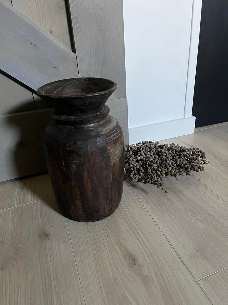 Oude Nepalese vaas, 30 cm hoog, alleen ophalen, Huis en Inrichting, Woonaccessoires | Overige, Ophalen of Verzenden, Gebruikt