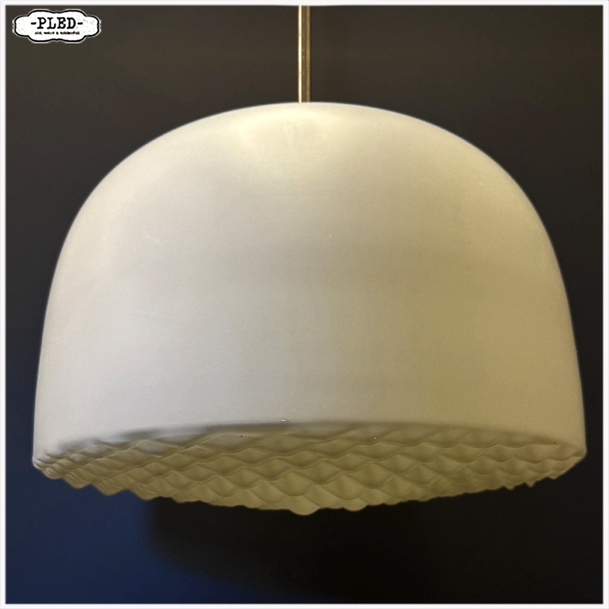 Sculpturale opaline pendellamp Lamp Hanglamp Vintage Japandi, Huis en Inrichting, Ophalen, Gebruikt, Vintage Boho Design Japandi Midcentury