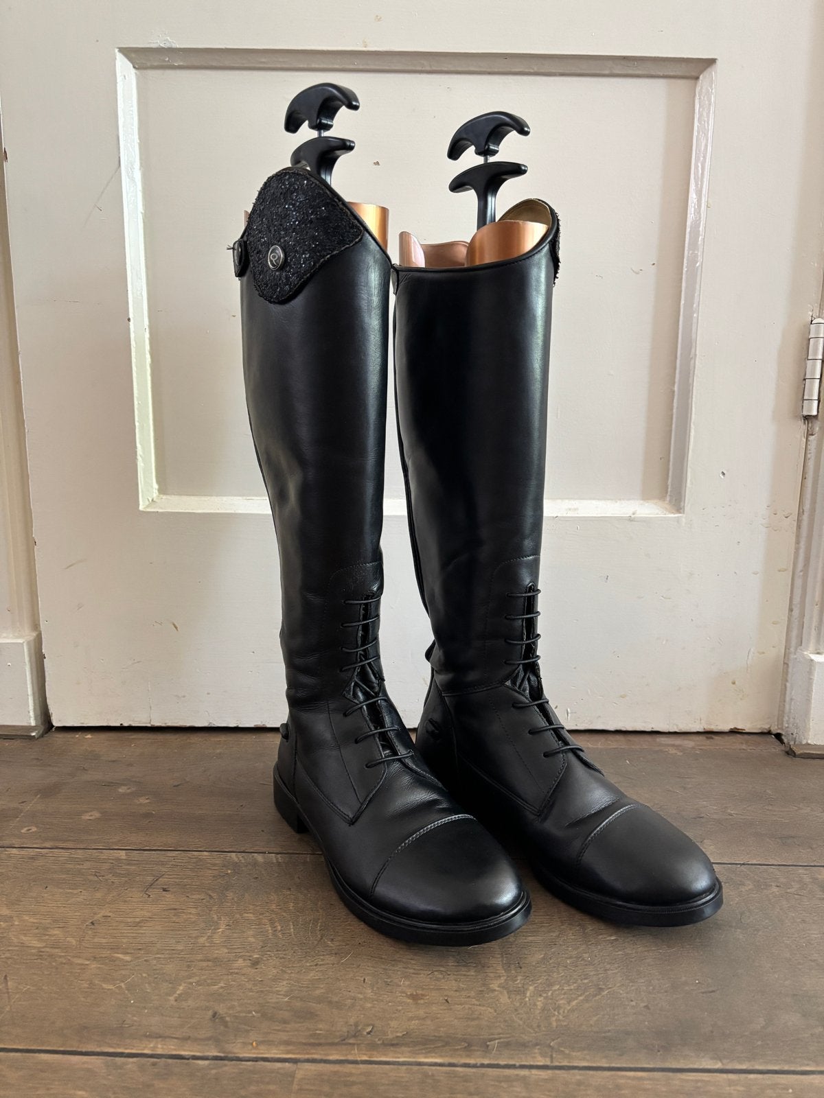 Paardrijlaarzen leer QHP maat 38W, Verzenden, Zo goed als nieuw, Dressuur, Schoeisel