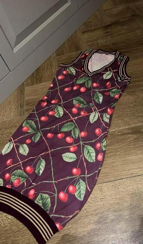 Vintage Galliano cherry dress M, Maat 38/40 (M), Overige kleuren, Ophalen of Verzenden, Zo goed als nieuw