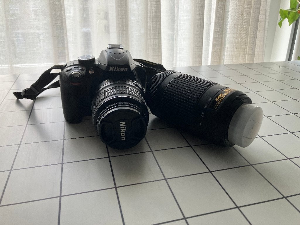 Nikon D3300 DSLR + 18-55 lens + 70-300 lens, Ophalen, Ingebouwde flitser, Gebruikt, Spiegelreflex