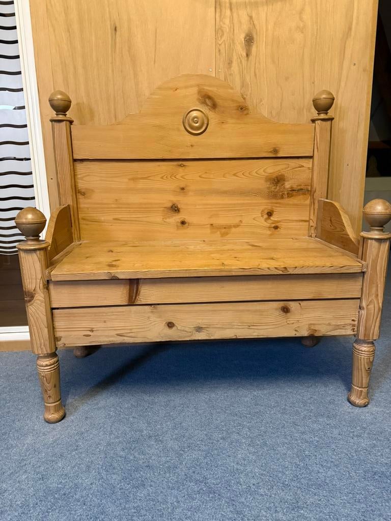 Grenen houten klep bank, Antiek en Kunst, Antiek | Meubels | Stoelen en Banken, Ophalen