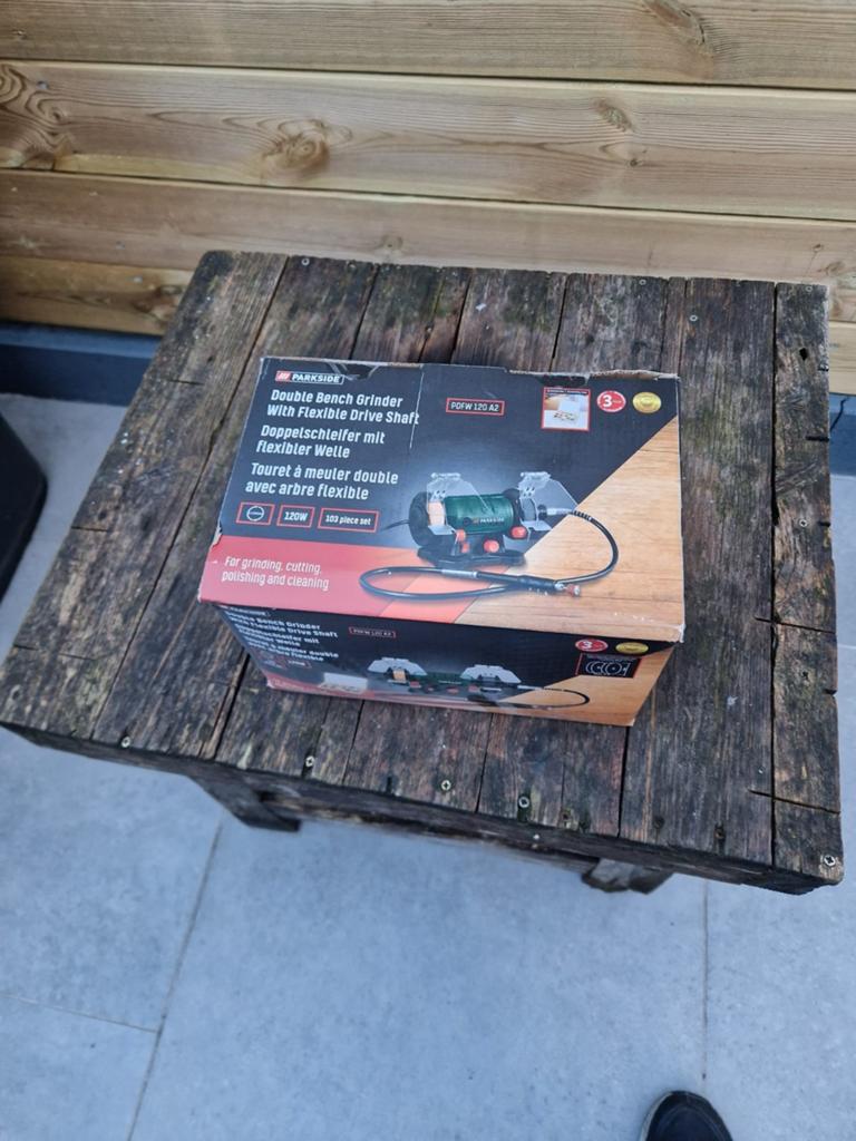 Parkside Dubbele Bankslijpmachine met Flexibele As, Ophalen of Verzenden, Nieuw, 1000 watt of meer, Haakse handslijpmachine