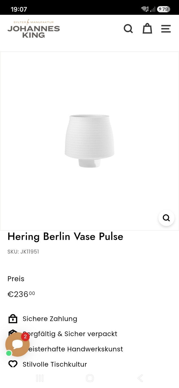 Drie Hering Berlin Pulse biscuit porseleinen vazen 14 cm, Antiek en Kunst, Ophalen of Verzenden