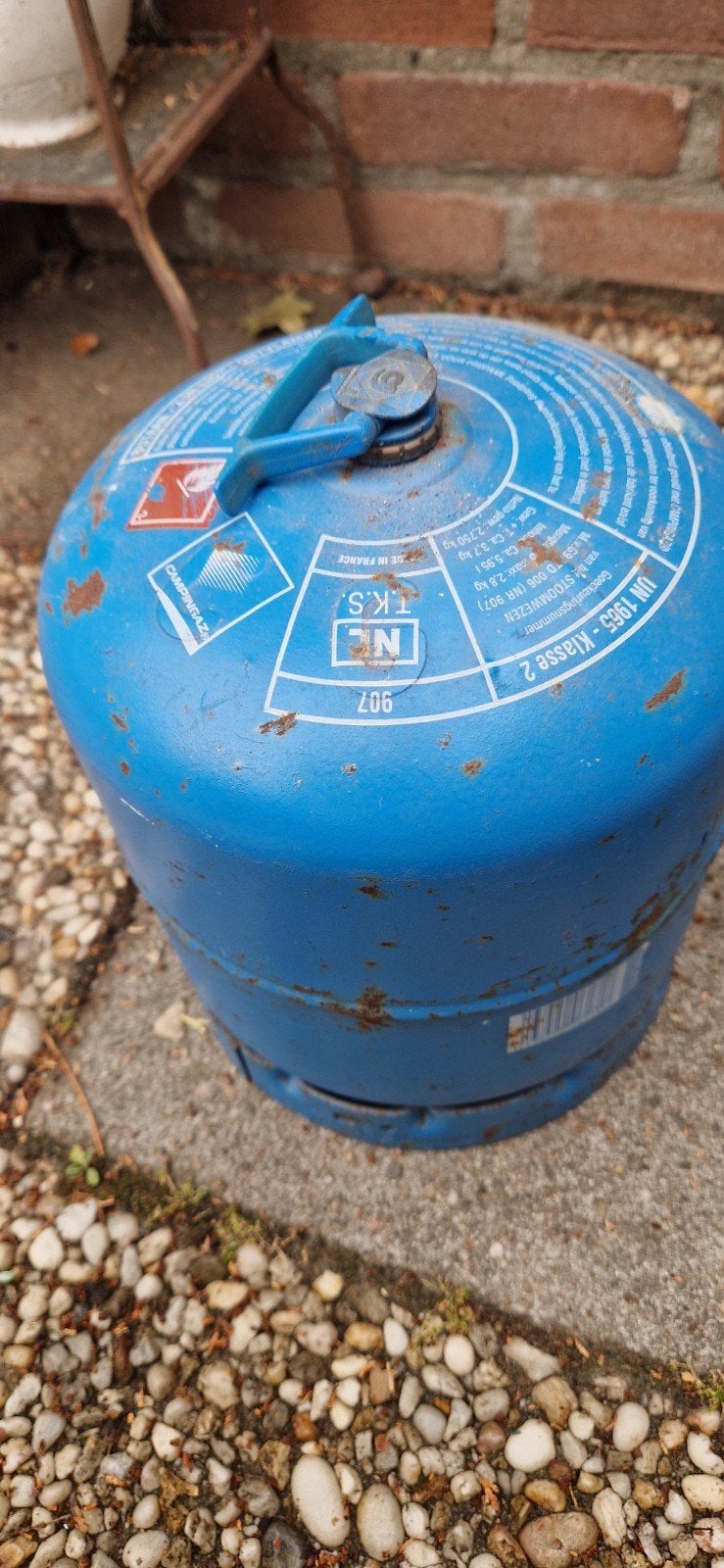 Campingaz 907 gasfles, bijna vol (6kg), Caravans en Kamperen, Ophalen, Gebruikt