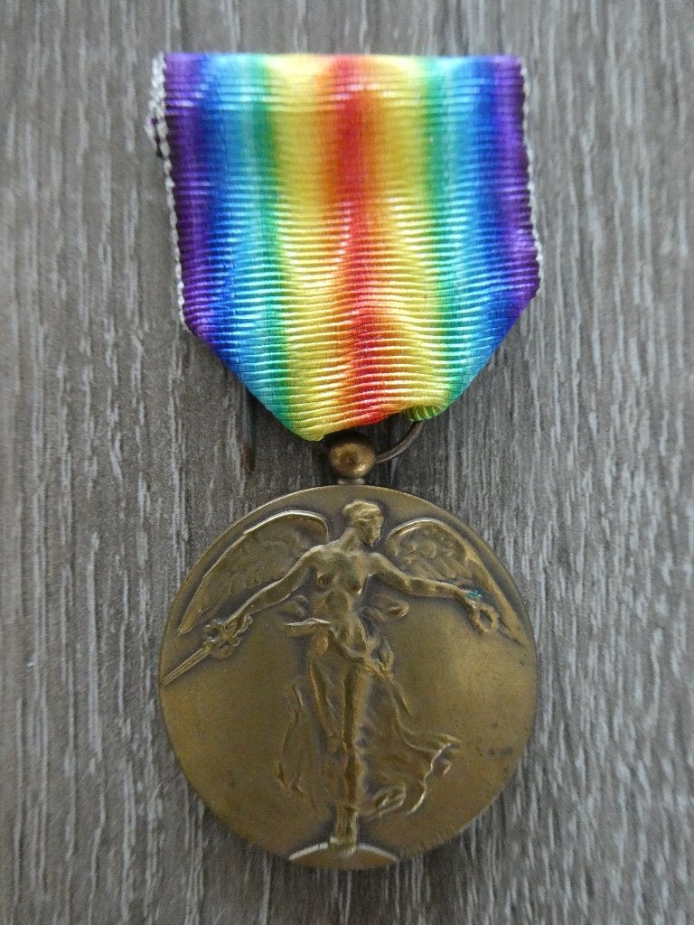 Belgische Intergeallieerde Overwinningsmedaille 1914 - 1918, Ophalen of Verzenden, Landmacht, Overige gebieden, Lintje, Medaille of Wings