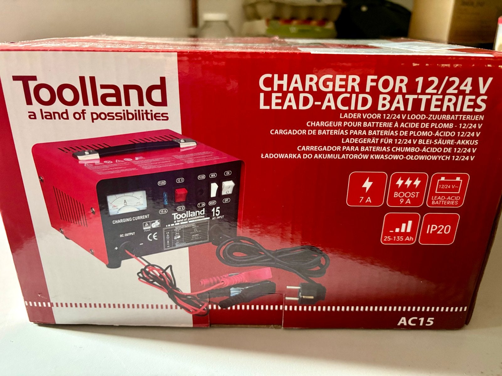 Toolland Acculader 12/24V 20A - Nieuwstaat, Ophalen of Verzenden, Gebruikt