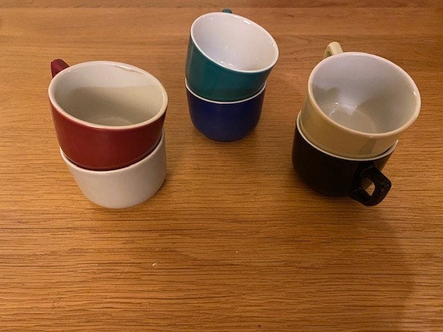 6 vintage Hutschenreuther espressokopjes USzoneBavaria, Ophalen, Nieuw, Porselein, Kop en/of schotel