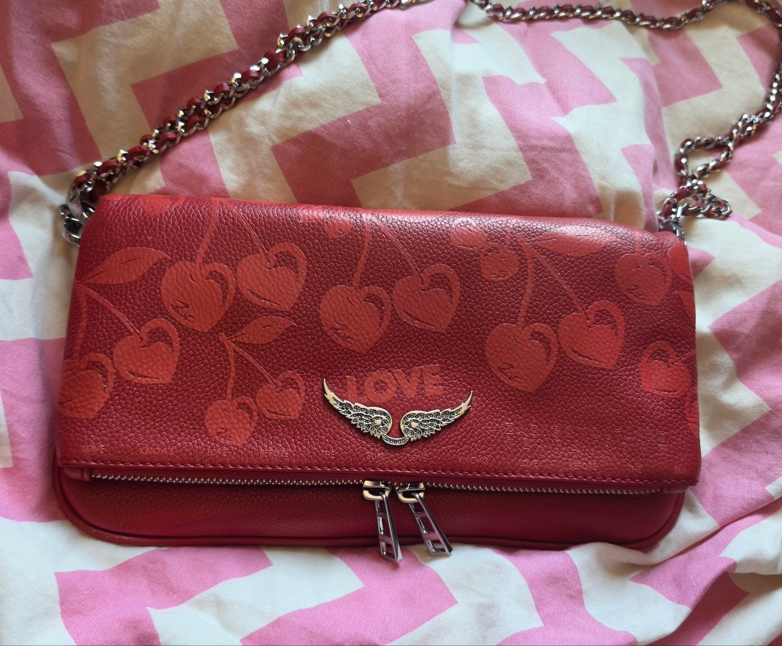 zadig & voltaire rock cherry tas, Ophalen, Zo goed als nieuw, Rood