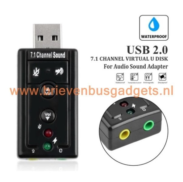 USB Geluidskaart Adapter, Computers en Software, Extern, Nieuw, Www.brievenbusgadgets.nl, Www.brievenbusgadgets.nl