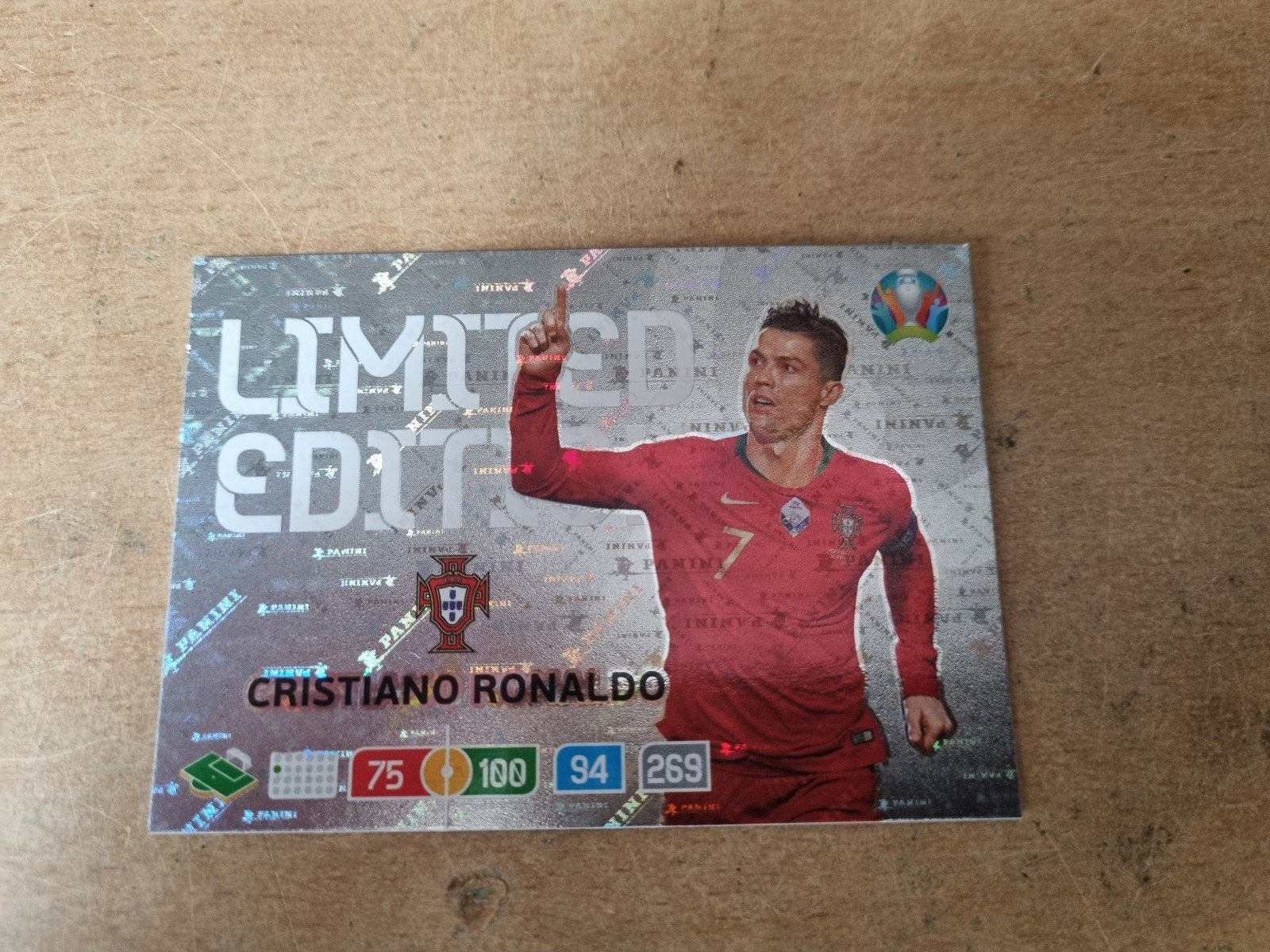 Panini Adrenalyn xl Uefa Euro 2020 Limited Ronaldo, Ophalen of Verzenden, Zo goed als nieuw, Plaatje