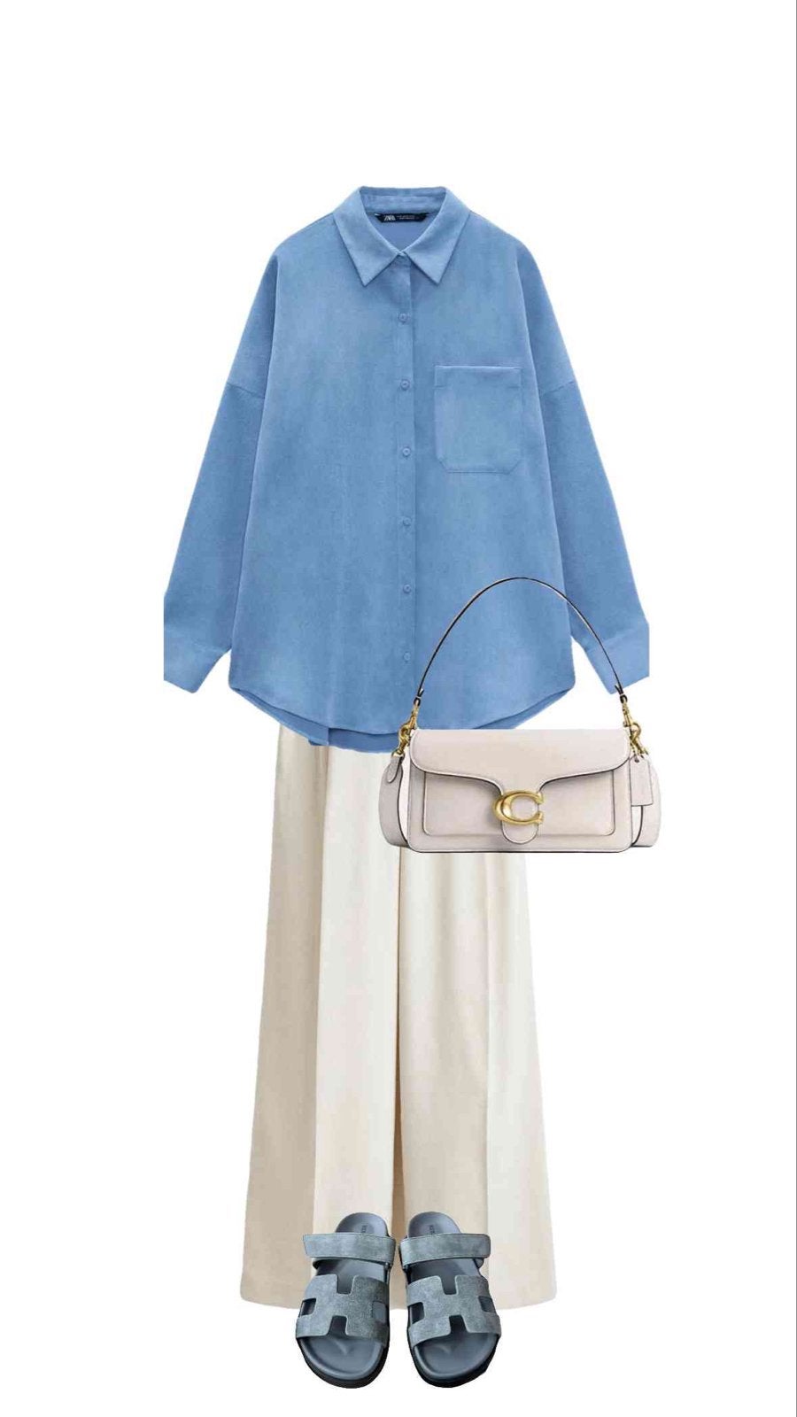 Zara Oversized Corduroy Blouse - Blauw, Kleding | Dames, Ophalen of Verzenden, Zo goed als nieuw, Maat 34 (XS) of kleiner, Blauw
