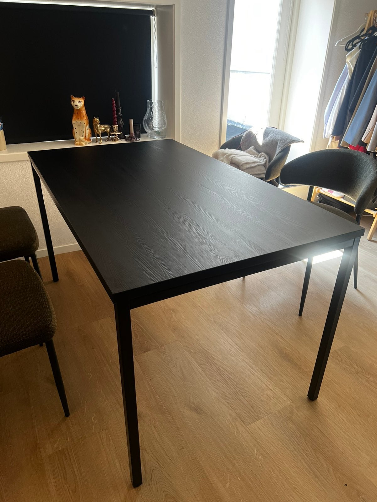 Zwarte eettafel/bureau, Ophalen, 200 cm of meer, 50 tot 100 cm, Zo goed als nieuw