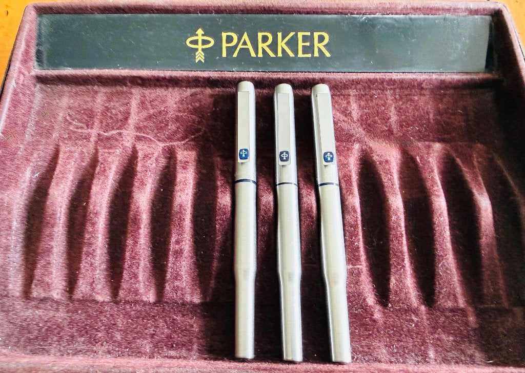 Parker 25 Blauwe Trim - set, Pennenset, Parker, Met doosje, Ophalen of Verzenden